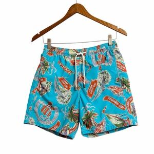 Paul & Shark Yachting Montego Bay Jamaica Mens Swim Trunks S Blue Resortwear